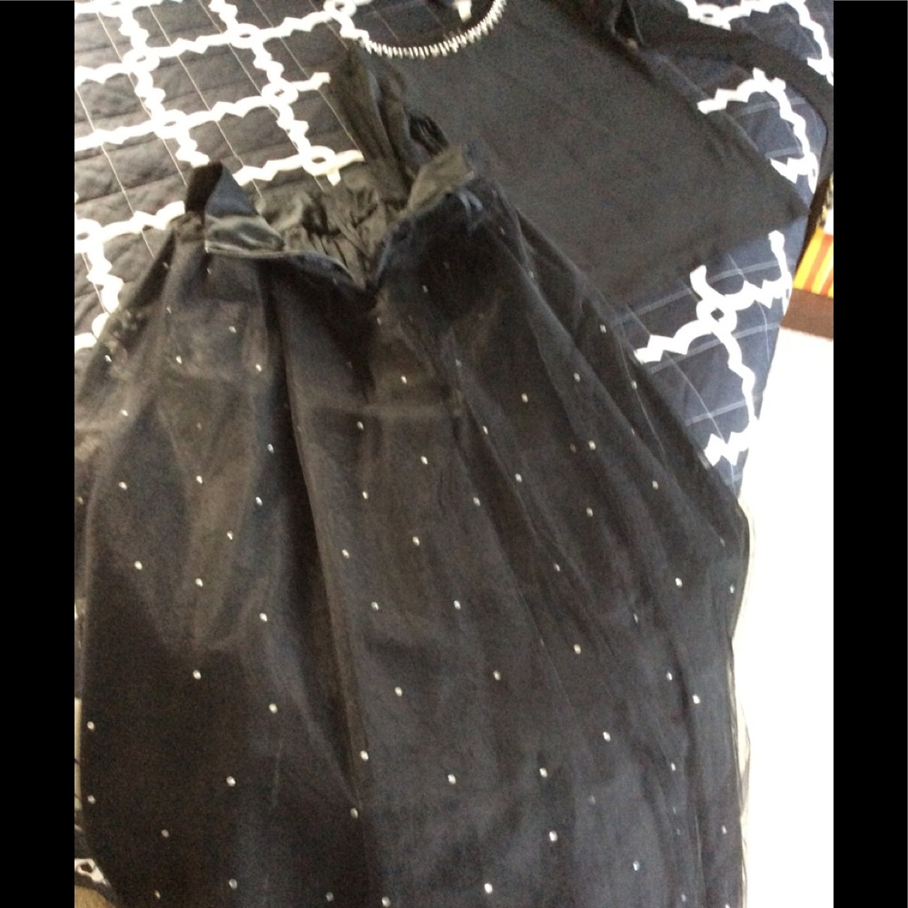 Black Skirt with Rhinestone Embellishments - Picture 3 of 4